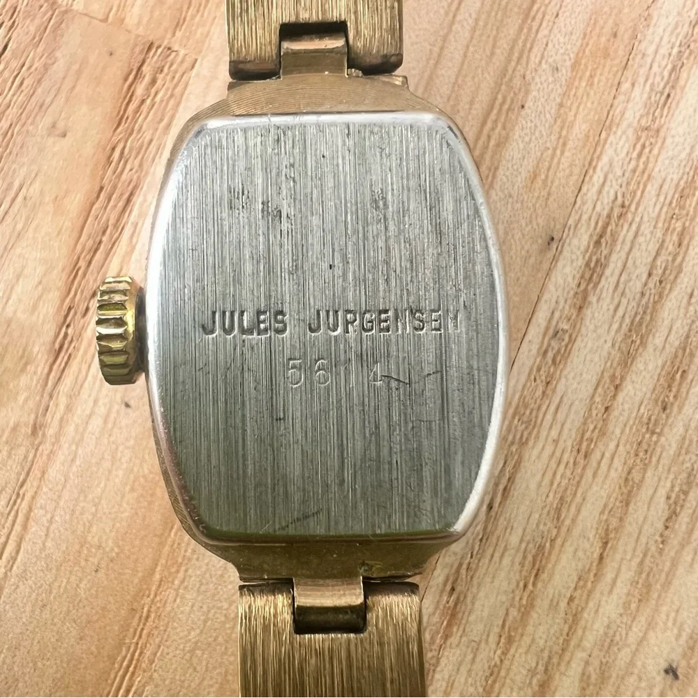 Vintage Jules Jurgensen ladies gold tone bronze tone mechanical dress watch